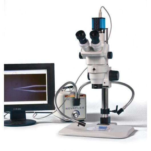 Precision Stereo Zoom Trinocular Microscope (III) LWD on Boom St