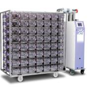 Regał IVC NexGen LoProfile dla myszy, 60 klatek z butelkami, z wentylatorem EcoFlo Tower Blower