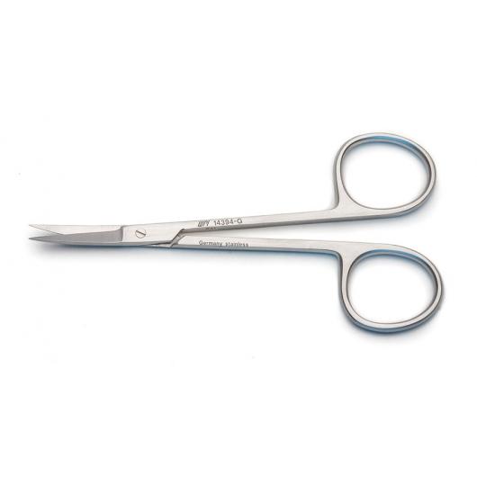 14394-G, Dissecting Scissors, 10.0 cm (4 in.), Curved, German