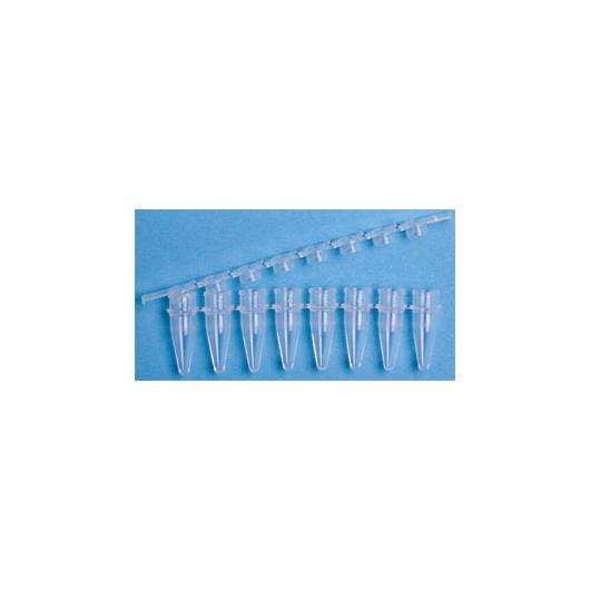 Microcentrifuge tube strips, 0.2mL, flat cap strips, pkg of 250